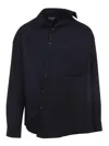 Jacquemus Long Sleeve Checkered Shirt Chest Pocket In Blue