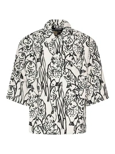 Jacquemus Men La Chemise Aloe Shirt In White