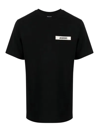 Jacquemus Logo-patch Cotton T-shirt In Black