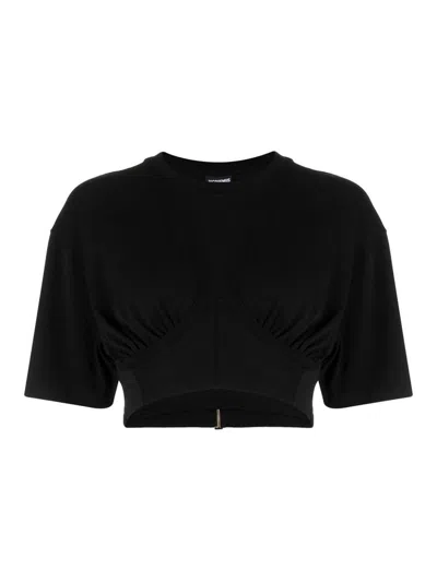 Jacquemus Le Caraco Cropped T-shirt In Nero