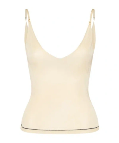 Jacquemus La Maille Spallina Viscose Camisole In Light Yellow