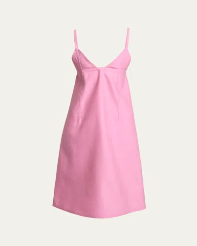 Jacquemus Camison Empire Waist Wool Dress In Pink