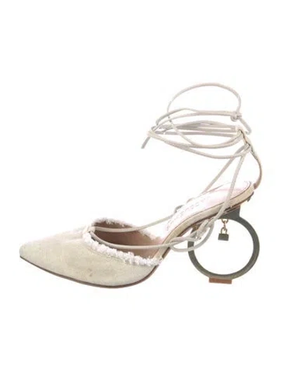 Pre-owned Jacquemus Canvas D'orsay Pumps In Neutral