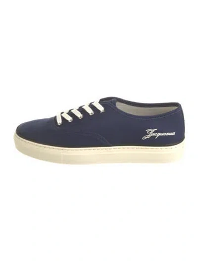 Pre-owned Jacquemus Canvas Embroidered Accent Sneakers In Blue