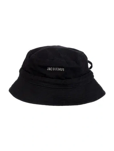 Pre-owned Jacquemus Canvas Logo Bucket Hat In Black
