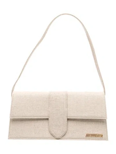Pre-owned Jacquemus Canvas Shoulder Bag In Neutral