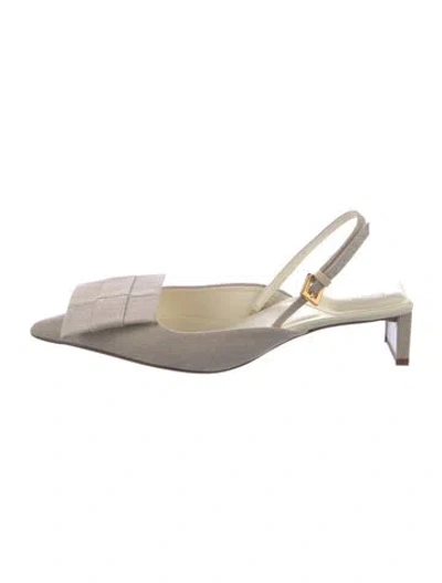 Pre-owned Jacquemus Canvas Slingback Pumps In Neutral