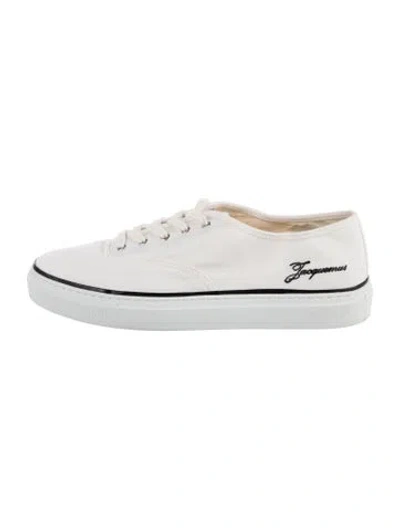 Pre-owned Jacquemus Canvas Sneakers In White