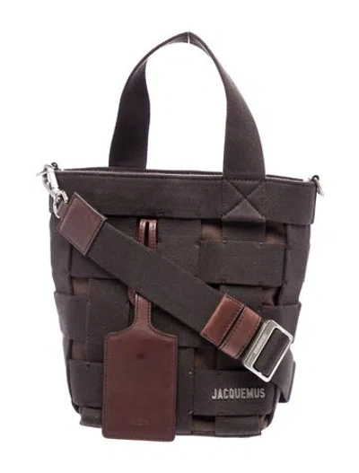 Pre-owned Jacquemus Canvas Top Handle Bag In Brown