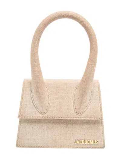 Pre-owned Jacquemus Canvas Top Handle Bag In Neutral