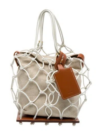 Pre-owned Jacquemus Canvas Top Handle Bag In Neutral