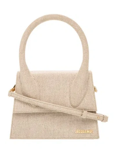 Pre-owned Jacquemus Canvas Top Handle Bag In Neutral