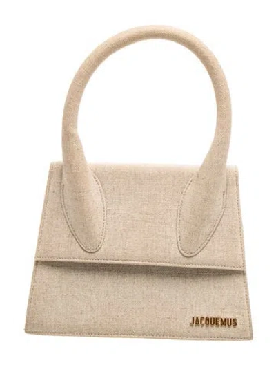 Pre-owned Jacquemus Canvas Top Handle Bag In Neutrals