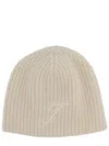 Jacquemus Ribbed Knit Cap With Subtle Embroidery In Black