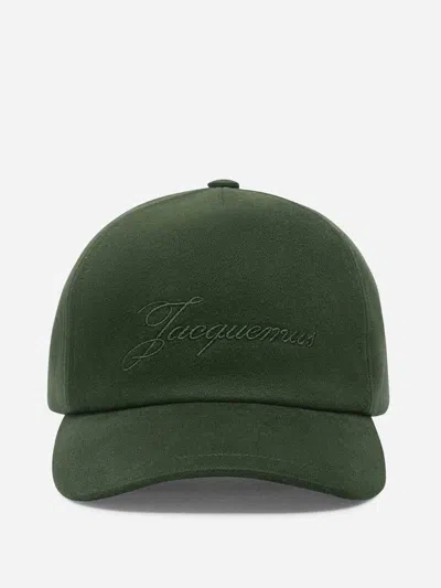 Jacquemus Cap Logo Cotton In Green