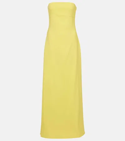 JACQUEMUS CAPED STRAPLESS BUSTIER GOWN
