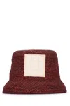 Jacquemus Structured Bucket Hat With Woven Texture In Black