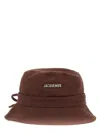 Jacquemus Le Bob Gadjo Cotton Bucket Hat In Brown
