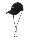 Jacquemus 'le Casquette Artichaut' Black Baseball Cap With Drawstring In Black