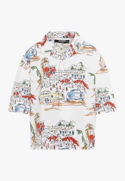 JACQUEMUS CAPRI CARS PRINT OVERSIZED SHIRT