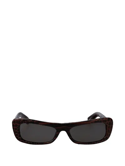 Jacquemus Capri Croc-effect Sunglasses In Brown