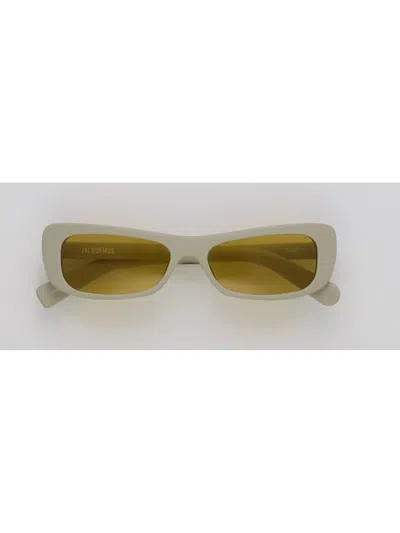 Jacquemus Capri Eyewear In Matt Putty/ Silver/ Amber