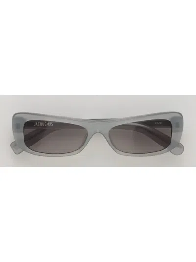 Jacquemus Capri Eyewear In Metallic Grey/matt Black
