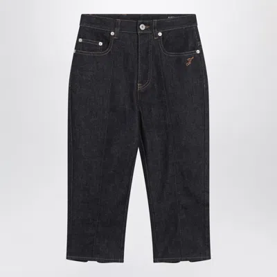 Jacquemus Capri High-waisted Jeans In Navy Blue Denim In Black