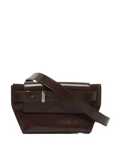 Pre-owned Jacquemus Capri Patent Leather Messenger Bag In Brown