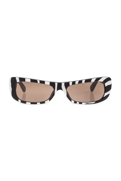 Jacquemus Capri Rectangular Sunglasses In Black
