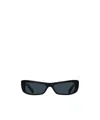 Jacquemus Capri Rectangle Frame Sunglasses In Black