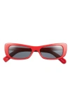 Jacquemus Capri Rectangular Sunglasses In Red