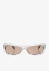 Jacquemus Gray La Casa 'les Lunettes Capri' Sunglasses In Silver