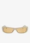 Jacquemus Rectangular Frame Uv Protection Tinted Lenses In Yellow