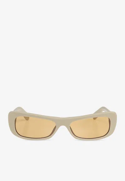 Jacquemus Capri Rectangular Sunglasses In White