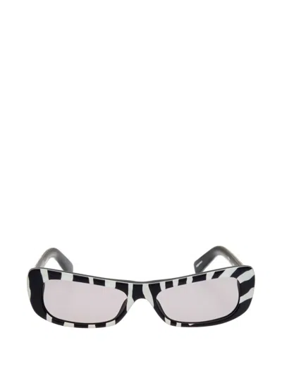 Jacquemus Capri Zebra-print Sunglasses In Black