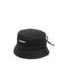 Jacquemus Mens Black Le Bob Gadjo Metallic-plaque Cotton Bucket Hat In Black