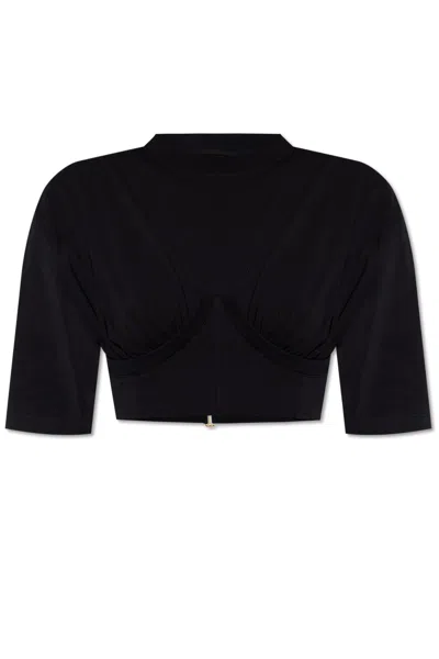 Jacquemus Le Caraco Cropped T-shirt In Nero