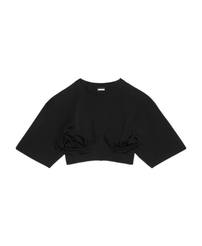 Jacquemus Caraco Cropped T-shirt In Black