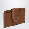 Jacquemus Card Holder With Flap Le Bambino Light Brown In Brown