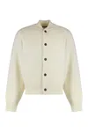 Jacquemus Soft Knit Cardigan Embroidered Detail In Neutral