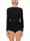 Jacquemus Cropped Cardigan With Button-down Front And Ribbed Hem In Black