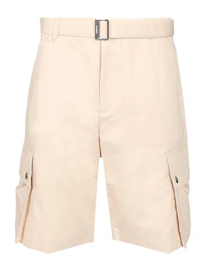 Jacquemus Cargo Bermuda With Belt Trousers Beige