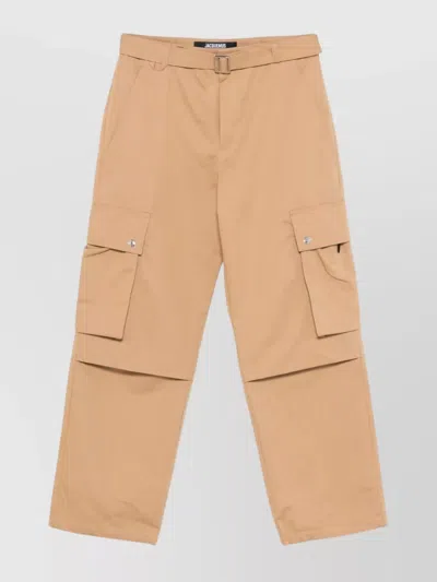 Jacquemus Cargo Shorts Detachable Belt In Brown