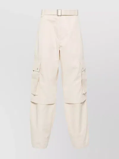 Jacquemus Cargo Trousers With Multiple Pockets And Belt In Beige