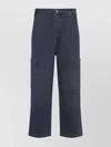 Jacquemus Navy Blue Cotton Le Cargo De-nimes Carre Jeans In Multi