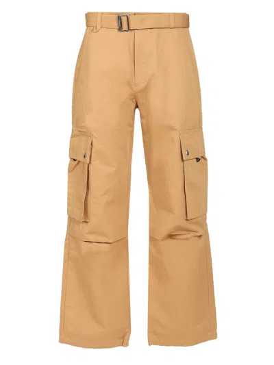 JACQUEMUS CARGO  WITH BELT TROUSERS BEIGE