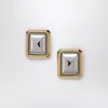 Jacquemus Les Pendants Carre Metallic Earings With Rear Closure And Square Design In Brass Woman In Gold