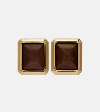 Jacquemus Carré Earrings In Brown