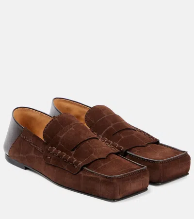 Jacquemus Loafers Square Toe Contrast Heel In Brown